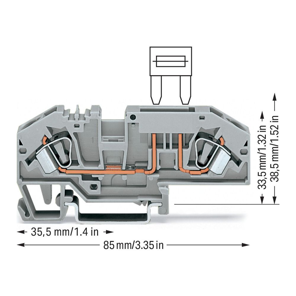 Wago Sicherungsklemme 282-696, 400V 25A, Polyamid, Grau... WAGO-282-696 4050821234517 (Abb. 3)