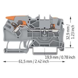 Wago 2-Leiter-Durchgangsklemme TOPJOB S 2102-5201, 2,5mm2, Polyamid, Grau... WAGO-2102-5201 4055143741842 (Abb. 1)