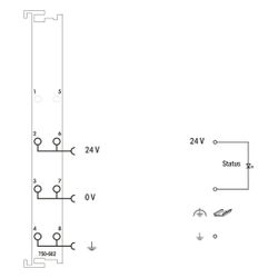 Wago Potentialeinspeisung 750-602, 24V DC, 12x100x69,8mm, Polycarbonat/Polyamid 6.6, lich... WAGO-750-602 4045454393731 (Abb. 1)