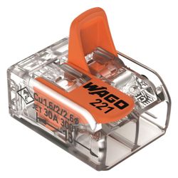 Wago Verbindungsklemme 221 221-612, 0,5-6mm2, Polycarbonat, Transparent/Orange... WAGO-221-612 4055143704168 (Abb. 1)