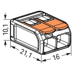 Wago Verbindungsklemme 221 221-612, 0,5-6mm2, Polycarbonat, Transparent/Orange... WAGO-221-612 4055143704168 (Abb. 1)