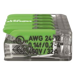 Wago Verbindungsklemme 221 5-Leiter, 0,2-4mm2, Polycarbonat, Transparent, 221-425... WAGO-221-425 4066966345285 (Abb. 1)