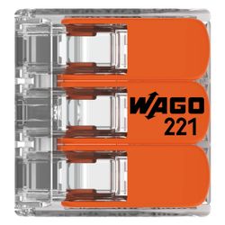 Wago Verbindungsklemme 221-413 COMPACT, 0,14-4mm2, Polycarbonat, Transparent/Orange... WAGO-221-413 4050821808442 (Abb. 1)