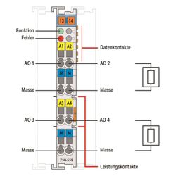 Wago Analogausgangsmodul 750-559, 4 Kanäle, 0-10V, 12 Bit, Polycarbonat/Polyamid 6.6, lic... WAGO-750-559 4045454490447 (Abb. 1)