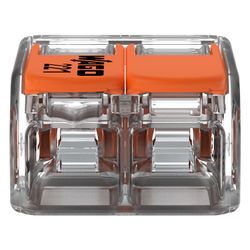 Wago Verbindungsklemme 221 221-412, 0,14-4mm2, 2-Leiter, Transparent/Orange... WAGO-221-412 4050821808435 (Abb. 1)