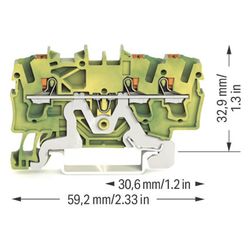 Wago Schutzleiterklemme TOPJOB S 2202-1307, 2,5mm2, Federzuganschluss, Polyamid, Grün/G... WAGO-2202-1307 4055143848626 (Abb. 1)