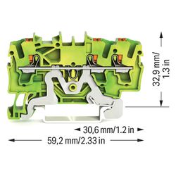Wago Schutzleiterklemme TOPJOB S 2202-1307, 2,5mm2, Federzuganschluss, Polyamid, Grün/G... WAGO-2202-1307 4055143848626 (Abb. 1)
