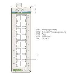 Wago Industrial-Switch 852-1106, 16 Ports 1000 Mbit/s, Aluminium, metallisch schwarz... WAGO-852-1106 4055143604659 (Abb. 1)