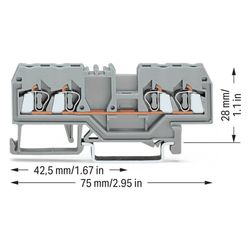 Wago 4-Leiter-Durchgangsklemme 280 280-833, 0,08-2,5 mm2, 800 V, 20 A, Grau... WAGO-280-833 4044918311328 (Abb. 1)