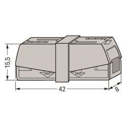 Wago Leuchtenklemme 224-201, 0,5-2,5mm2, 400V, 24A, Grau... WAGO-224-201 4044918818407 (Abb. 1)