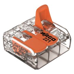 Wago Verbindungsklemme 221-413 COMPACT, 0,14-4mm2, Polycarbonat, Transparent/Orange... WAGO-221-413 4050821808442 (Abb. 1)