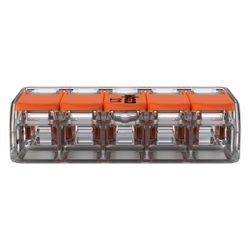 Wago Verbindungsklemme 221-615 COMPACT 5-Leiter, 0,5-6mm2, Polycarbonat, Transparent/Oran... WAGO-221-615 4055143715478 (Abb. 1)