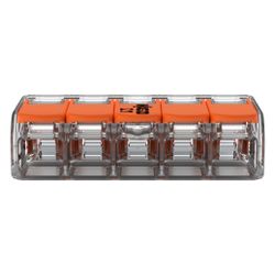 Wago COMPACT-Verbindungsklemme 221 221-415, 0,14-4mm2, Polycarbonat, Transparent/Orange, ... WAGO-221-415 4055143234658 (Abb. 1)