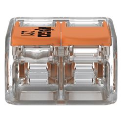 Wago Verbindungsklemme 221 221-412, 0,14-4mm2, 2-Leiter, Transparent/Orange... WAGO-221-412 4050821808435 (Abb. 1)