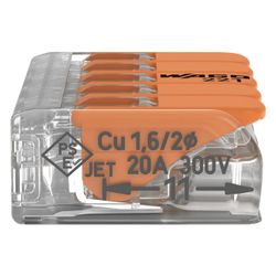 Wago COMPACT-Verbindungsklemme 221 221-415, 0,14-4mm2, Polycarbonat, Transparent/Orange, ... WAGO-221-415 4055143234658 (Abb. 1)