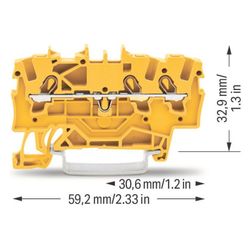 Wago 3-Leiter-Durchgangsklemme TOPJOB S 2001-1306, 1,5mm2, Polyamid, Gelb... WAGO-2001-1306 4045454537401 (Abb. 1)