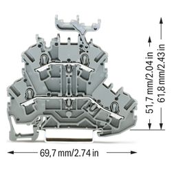 Wago Doppelstockklemme TOPJOB S 2002-2231, 5,2mm, 500V, 24A, grau... WAGO-2002-2231 4044918965316 (Abb. 1)