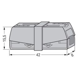 Wago Leuchtenklemme 224-201, 0,5-2,5mm2, 400V, 24A, Grau... WAGO-224-201 4044918818407 (Abb. 1)