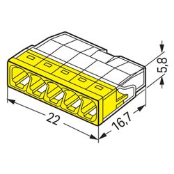 Wago COMPACT-Verbindungsdosenklemme 2273 2273-205, 5-Leiter 0,5-2,5mm2, Polycarbonat, Ge... WAGO-2273-205 4050821027874 (Abb. 1)