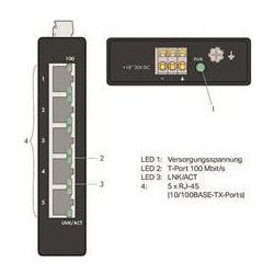 Wago Industrial-ECO-Switch 852-111, 5 Ports 100Base-TX, Stahlblech, schwarz... WAGO-852-111 4045454847593 (Abb. 1)