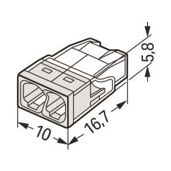 Wago Verbindungsdosenklemme 2273 2273-202, 0,5-2,5mm2, Polycarbonat, Transparent/Weiß... WAGO-2273-202 4050821027843 (Abb. 1)