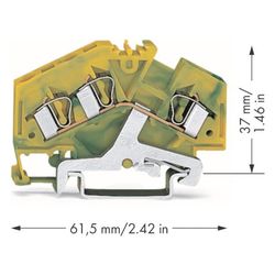Wago 3-Leiter-Schutzleiterklemme 281 281-637, 0,08-4mm2, Polyamid, Grün/Gelb... WAGO-281-637 4045454084516 (Abb. 1)