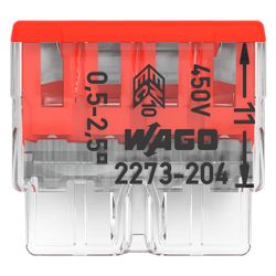 Wago COMPACT-Verbindungsdosenklemme 2273 2273-204, 4x0,5-2,5mm2, Polycarbonat, Transpare... WAGO-2273-204 4050821027867 (Abb. 1)