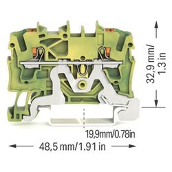 Wago 2-Leiter-Schutzleiterklemme TOPJOB S 2202-1207, 0,25-4mm2, Thermoplast, Grün/Gelb... WAGO-2202-1207 4055143848541 (Abb. 1)