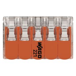 Wago Verbindungsklemme 221 221-420, 10-Leiter 0,2-4mm2, Polycarbonat, Transparent... WAGO-221-420 4066966611663 (Abb. 1)