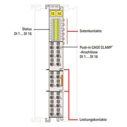 Wago Digitaleingangsmodul 750-1405, 16 Kanäle, 24V DC, 3ms, Polycarbonat/Polyamid 6.6, l... WAGO-750-1405 4045454905590 (Abb. 1)