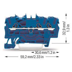 Wago 3-Leiter-Durchgangsklemme TOPJOB S 2002-1304, 2,5mm2, 800V, 24A, Blau... WAGO-2002-1304 4017332999243 (Abb. 1)