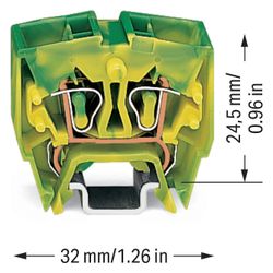 Wago 4-Leiter-Mini-Schutzleiterklemme 264-727, 2,5mm2, 10x32x24,5mm, Polyamid, Grün/Gelb... WAGO-264-727 4044918458405 (Abb. 1)