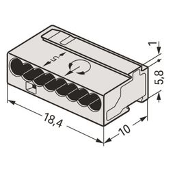 Wago MICRO-Verbindungsdosenklemme 243 243-308, 8-Leiter 0,6-0,8mm 100V 6A, Kunststoff, Li... WAGO-243-308 4044918502689 (Abb. 1)