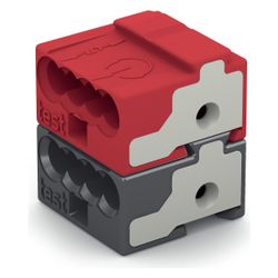Wago 4-Leiter-Buchsenklemme 243-211, 0,6-0,8mm, Polyamid, Dunkelgrau/Rot... WAGO-243-211 4055143962315 (Abb. 1)
