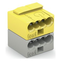 Wago 4-Leiter-Buchsenklemme 243 243-212, 0,6-0,8mm, Polyamid, Lichtgrau/Gelb... WAGO-243-212 4044918441407 (Abb. 1)
