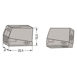 Wago Leuchtenklemme 224, 1,0-2,5 mm2, Grau, 224-101... WAGO-224-101 4044918583817 (Abb. 1)