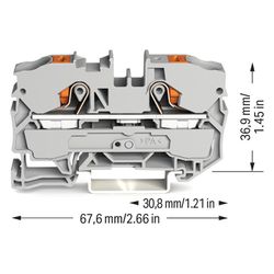 Wago 2-Leiter-Durchgangsklemme TOPJOB S 2210-1201, 10mm2, Federzuganschluss, Grau... WAGO-2210-1201 4055143735698 (Abb. 1)