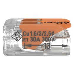 Wago Verbindungsklemme 221 221-612, 0,5-6mm2, Polycarbonat, Transparent/Orange... WAGO-221-612 4055143704168 (Abb. 1)
