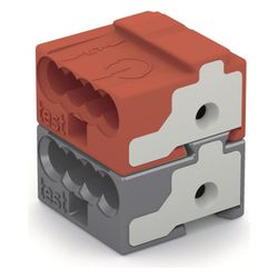 Wago 4-Leiter-Buchsenklemme 243-211, 0,6-0,8mm, Polyamid, Dunkelgrau/Rot... WAGO-243-211 4055143962315 (Abb. 1)