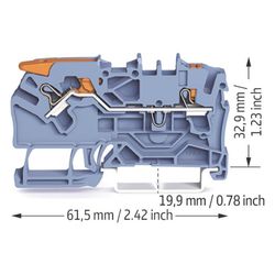 Wago 2-Leiter-Durchgangsklemme TOPJOB S 2102-5204, 2,5mm2, Thermoplast, Blau... WAGO-2102-5204 4055143741866 (Abb. 1)