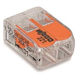Wago Verbindungsklemme 221 221-412, 0,14-4mm2, 2-Leiter, Transparent/Orange... WAGO-221-412 4050821808435 (Abb. 1)
