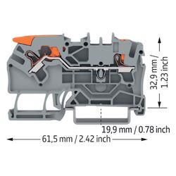Wago 2-Leiter-Durchgangsklemme TOPJOB S 2102-5201, 2,5mm2, Polyamid, Grau... WAGO-2102-5201 4055143741842 (Abb. 1)