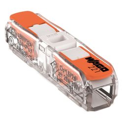 Wago Durchgangsverbinder 221 221-2401, 0,2-4mm2, 450V, 32A, Transparent/Orange... WAGO-221-2401 4066966120271 (Abb. 1)