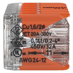 Wago Verbindungsklemme 221 221-420, 10-Leiter 0,2-4mm2, Polycarbonat, Transparent... WAGO-221-420 4066966611663 (Abb. 1)
