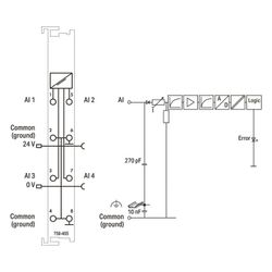 Wago Analogeingangsmodul 750-455, 4-Kanal, 12 Bit, 12x100x69,8mm, Polycarbonat/Polyamid 6... WAGO-750-455 4045454439606 (Abb. 1)