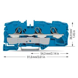 Wago 3-Leiter-Durchgangsklemme 2016 2016-1304, 16mm2, Blau... WAGO-2016-1304 4017332076739 (Abb. 1)