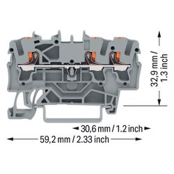 Wago 3-Leiter-Durchgangsklemme TOPJOB S 2202-1301, 2,5mm2, grau... WAGO-2202-1301 4055143848503 (Abb. 1)