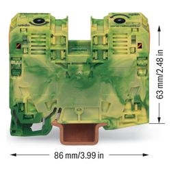 Wago 2-Leiter-Schutzleiterklemme 285, 6-35mm2, 16x86x63mm, Grün/Gelb, 285-137... WAGO-285-137 4066966247923 (Abb. 1)