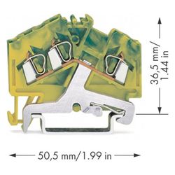 Wago 3-Leiter-Schutzleiterklemme 280 280-637, 2,5mm2, Thermoplast, Grün/Gelb... WAGO-280-637 4044918473064 (Abb. 1)