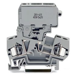 Wago 2-Leiter-Sicherungsklemme 281 281-611, 800V 10A 4mm2, Polyamid, Grau... WAGO-281-611 4045454614591 (Abb. 1)